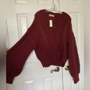 NWT Anthropologie oversized knitted sweater with bell sleeves